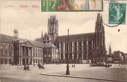 Belle Et Grande Vignette De La Grande Quinzaine D'Aviation 1910 Le Havre Trouville Deauville Sur Carte De Rouen - Aviation