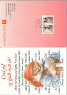 Norge Norway 1992 Christmas Card From Posten Norway, With Mi 1112-1113, Cancelled Card - Covers & Documents