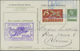 Schweiz: 1926/1947, Kleines Lot Von 20 Flugpostbriefen Und -karten, Dabei Einsch - Lotti/Collezioni