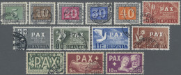 Schweiz: 1945, PAX Satz, Postfrisch Und Gestempelt, Einige Stempel Fraglich. - Collections