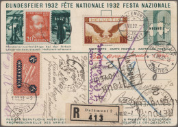 Schweiz - Ganzsachen: 1910/1943: 66 Bundesfeierkarten, Gebraucht Und/oder Ungebr - Stamped Stationery