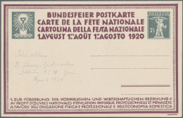 Schweiz - Ganzsachen: 1910-1937 Etwa 90 Bundesfeierkarten Im Album, Dabei "Turne - Stamped Stationery