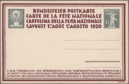 Schweiz - Ganzsachen: 1911-1950 Ca.- Bundesfeierkarten: Sammlung Von über 160 Bu - Interi Postali