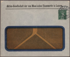 Schweiz - Privatganzsachen: 1910(1915 Ca.: Etwa 100 Gebrauchte Privatganzsachenu - Ganzsachen