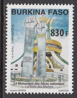 2017 Burkina Faso Monument Of Heroes Complete Set Of 1 MNH - Burkina Faso (1984-...)