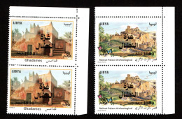 2023 - Libye - Solidarité Avec Gaza Palestine- Emission De 2015 Avec Surcharge- Châteaux - Paire- Série 2v.MNH** - Palestine