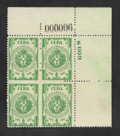 SE)1943 CUBA, SESQUINCENTENNIAL OF THE FOUNDATION, ECONOMIC SOCIETY OF FRIENDS OF THE COUNTRY OF HAVANA, CONTROL NUMBER - Used Stamps