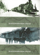 Norway Norge 2009 Train, Locomotive, Railway, Train Of The Bergen,  Two  Car With Imprinted Stamps Wit Train, FDC - Covers & Documents