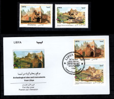2023 - Libya - Solidarity With Gaza Palestine- Issues Of 2015 Surcharged - Castles - FDC+ Complete Set 2v.MNH** - Palestine