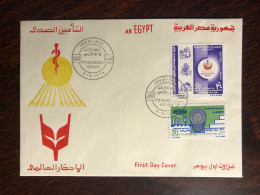 EGYPT FDC COVER 1974 YEAR HEALTH INSURANCE RED CRESCENT HEALTH MEDICINE - Lettres & Documents