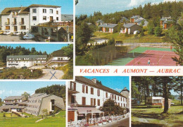 AUMONT AUBRAC-- Vacances à Aumont-Aubrac --Multivues Dont Tennis ,camping, Maison De Retraite --carte Toilée - Aumont Aubrac