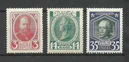 RUSSLAND RUSSIA 1913 Michel 84 & 88 & 92 * Romanov Dynasty - Nuevos