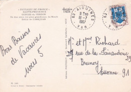 Cachet Manuel - 1967--83--AIGUINES --VAR ....type Blason Sur Cpsm Gorges Du Verdon-Défilé De Carejuan - Manual Postmarks