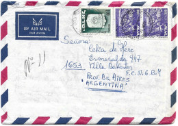 Correspondence - Israel To Argentina, Tel Aviv And Haifi Stamps, N°477 - Poste Aérienne
