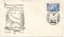 First Day Cover - Argentina, La Pampa Province, 1956, N°503 - FDC