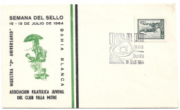 First Day Cover - Argentina, Bahía Blanca, Philatelic Association Of The Villa Mitre Club, 1964, N°504 - FDC