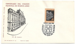 First Day Cover - Argentina, Centenary Of The National School Of Buenos Aires, 1965, N°506 - FDC