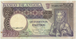 Angola - 500 Escudos - 10.6.1973 - Pick: 107 - Serie YS - Luiz De Camões - PORTUGAL - Angola