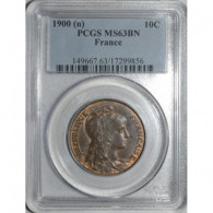 GADOURY 277 - 10 CENTIMES 1900 - TYPE DUPUIS - FLAN MAT - KM 843 - PCGS MS 63 BN - SPL - 10 Centimes