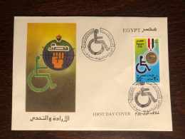 EGYPT FDC COVER 2000 YEAR PARALYMPICS DISABLED SPORT HEALTH MEDICINE - Lettres & Documents