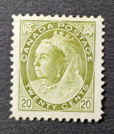 Canada Queen Victoria  20c Olive Green Scott #84 - Ongebruikt