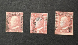 1859 Italy State Sicily Lot Of 3 Stamps With Certificates 5gr - Sicily