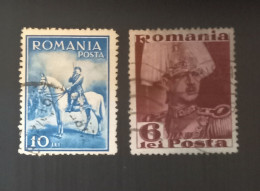 Roumanie 1932 King Carol II On The Horse & 1934 King Carol I – Modèle: Heliogravură - Gebraucht