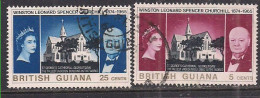 British Guiana 1965 QE2 Set Churchill Used SG 374-375 ( D153 ) - British Guiana (...-1966)