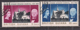 British Guiana 1965 QE2 Set Churchill Used SG 374-375 ( C1147 ) - British Guiana (...-1966)