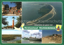71811044 Wangerooge Nordseebad Fliegeraufnahme Hafen Strand Priel Deich  Wangero - Wangerooge