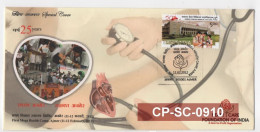 India 2012 First Mega Health Camp, Stethoscope, Heart,25th Years Care Foundation, Special Cover (**) Inde Indien - Covers & Documents