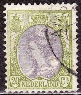 1899 Koningin Wilhelmina 20 Ct Grijs/groen Met Verschoven Medaillon NVPH 69 F - Gebruikt