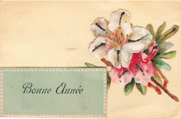 FÊTES ET VOEUX - Nouvel An - Bonne Année - Fleur - Collage - Relief - Dos Non Divisé - Carte Postale Ancienne - Año Nuevo