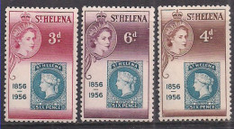 St Helena 1956 QE2 Set Stamp Centenary MNH SG 166-168 ( B36 ) - Saint Helena Island
