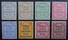 Deutsches Reich Dienst Mi 1-8 * , Frei Durch Ablösung - Dienstzegels
