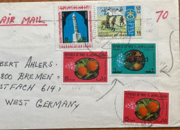 IRAQ 1975, COVER USED TO GERMANY, SCOUT CAMP, MINARET OF MOSUL, FRUIT STAMP RE VALUE, SURCHARGE, BASRAH CITY CANCEL. - Iraq