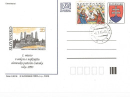 CDV 5  Slovakia Best Slovak Stamp Of 1993 Bradlo 1994 M. R. Stefanik - Ansichtskarten