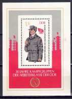 DDR 1983 - 30 Jahre Kampfgruppen, Block 72, Postfrisch ** / MNH - 1981-1990
