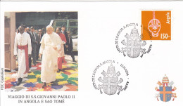 ANGOLA Cover 8-35,popes Travel 1992 - Papi