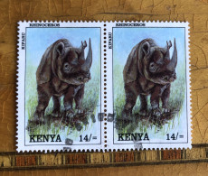 Kenya 1992 Rino 14SH Pair (top Value) Fine Used - Kenya (1963-...)