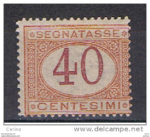 REGNO:  1870/94  TASSE  -  40 C. ARANCIO  E  CARMINIO  N. -  SASS. 8 - Postage Due