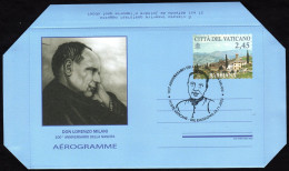 2023 Vaticano, Aerogramma Don Lorenzo Milani, Usato Con Annullo Ufficiale - Postal Stationeries