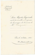 Russie Russia Autographe Lettre Signée Baron Arthur Pavlovich Von Mohrenheim 1896 Ambassdeur à Paris 1884-1897 - Historische Personen