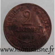 GADOURY 107 - 2 CENTIMES 1911 - TYPE DUPUIS - KM 841 - TTB - 2 Centimes