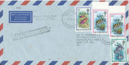 Montserrat Air Mail Cover Sent To England 1-11-1983 (fish Stamps Overprinted O.H.M.S.) - Montserrat