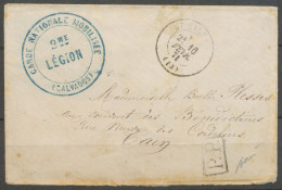 10 Fév. 1871 Env Garde Nationale Mobilisée (CALVADOS) + T17 St Sylvain(13) N3588 - Army Postmarks (before 1900)