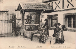 FRANCE - Buswiller - A La Fontaine - Femmes Et Petites Filles - Costumes - Carte Postale Ancienne - Saverne