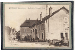 CPA - MONTBOZON(70) - Aspect De La Rue De La Gare Et De La Poste Dans Les Années 20 - Montbozon