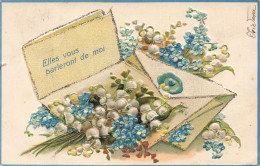 FLEURS - Fleurs Et Enveloppe - Elles Vout Parleront De Moi - Lettre - Bleuets - Carte Postale Ancienne - Flowers