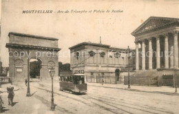 73579297 Strassenbahn Montpellier Arc De Triomphe Palais De Justice   - Tramways